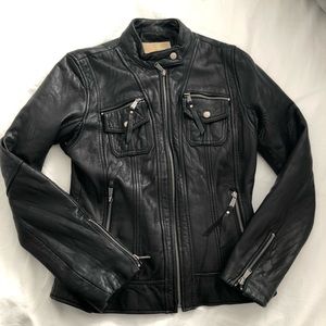 MICHAEL Michael Kors Leather Moto Jacket